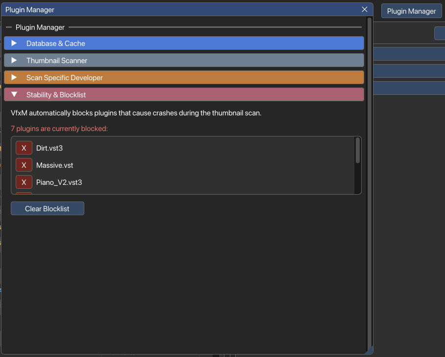 Stability & Blocklist manager