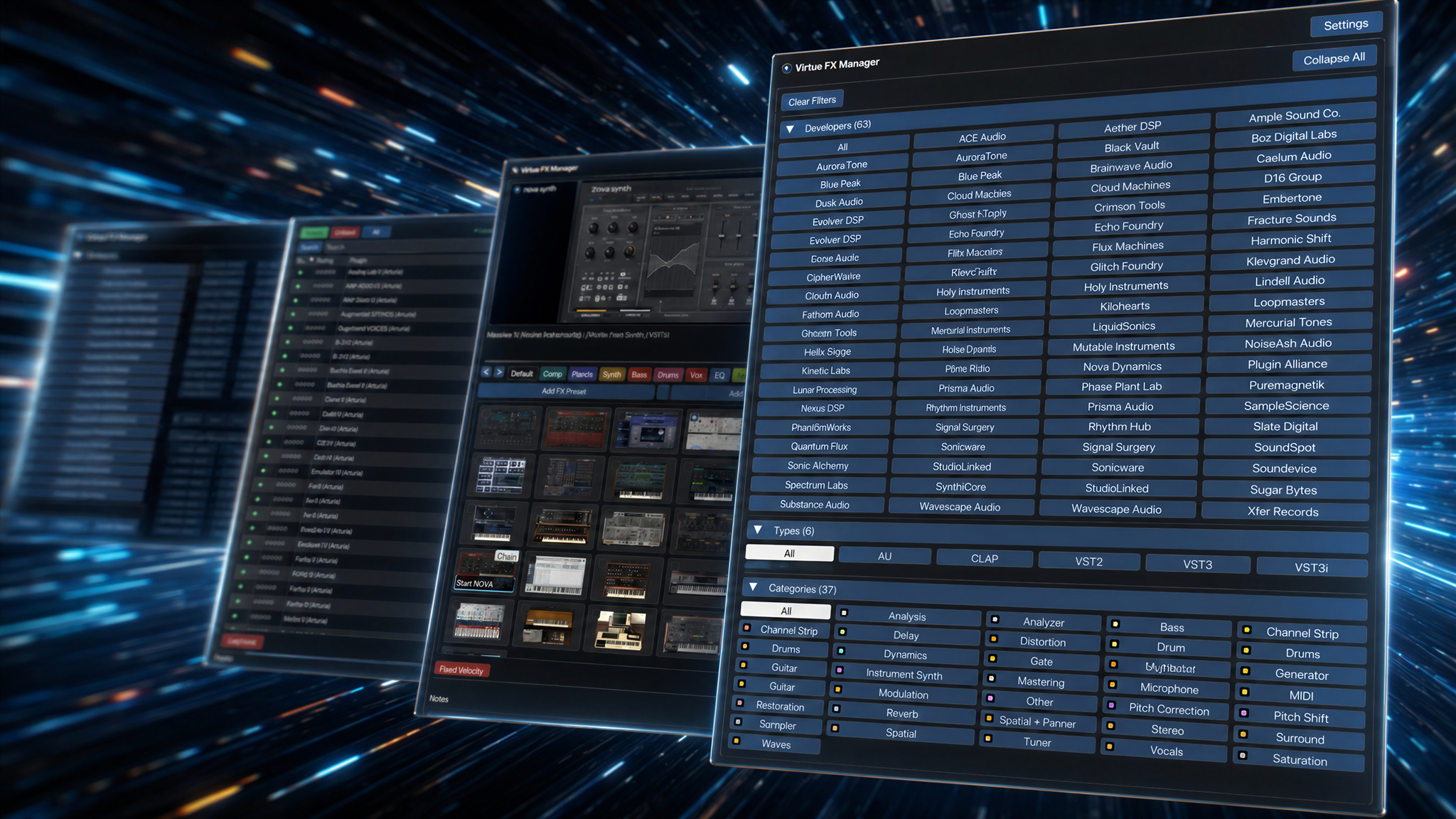 Plugin lists colored dynamically by category